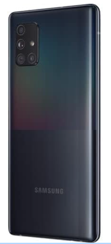 Samsung A71 (5G) 128GB 6.7" Display Quad Camera 64MP - Black (Renewed)