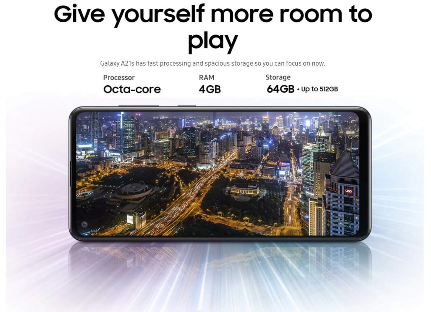 Samsung Galaxy A21S 4GB+128GB SM-A217M/DS (Black) (Renewed)